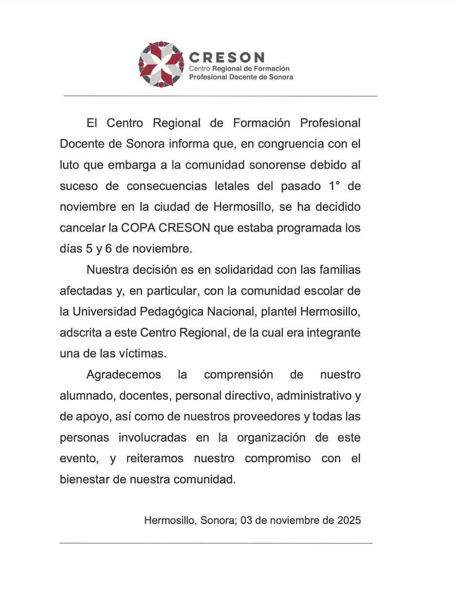 Cancelación de la Copa Creson 2025